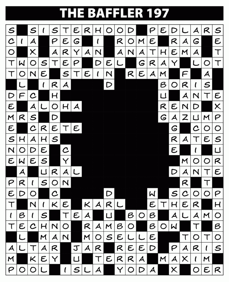 Colossus 197 Competition Solutions Lovatts Crossword Puzzles Games Trivia