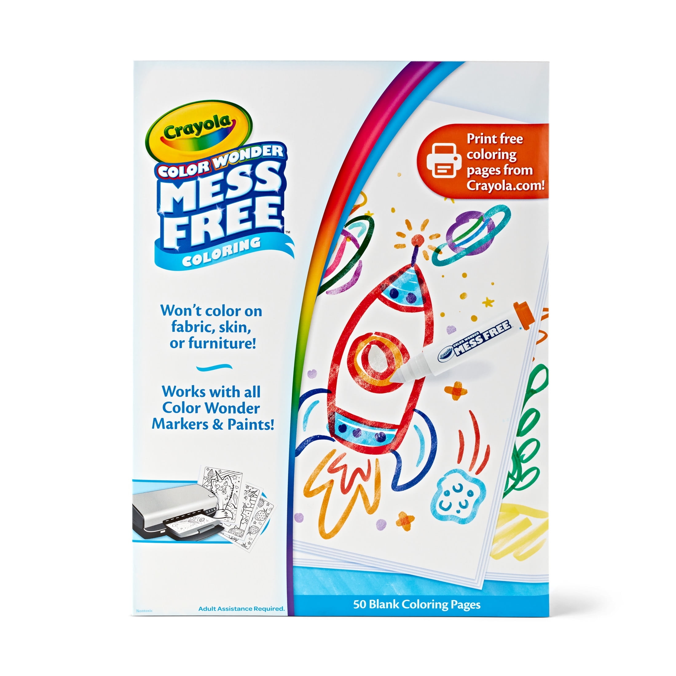 Crayola Color Wonder Mess Free Blank Coloring Pages 30 Pgs Toddler Coloring Travel Activity Creative Gifts Ages 3 Walmart