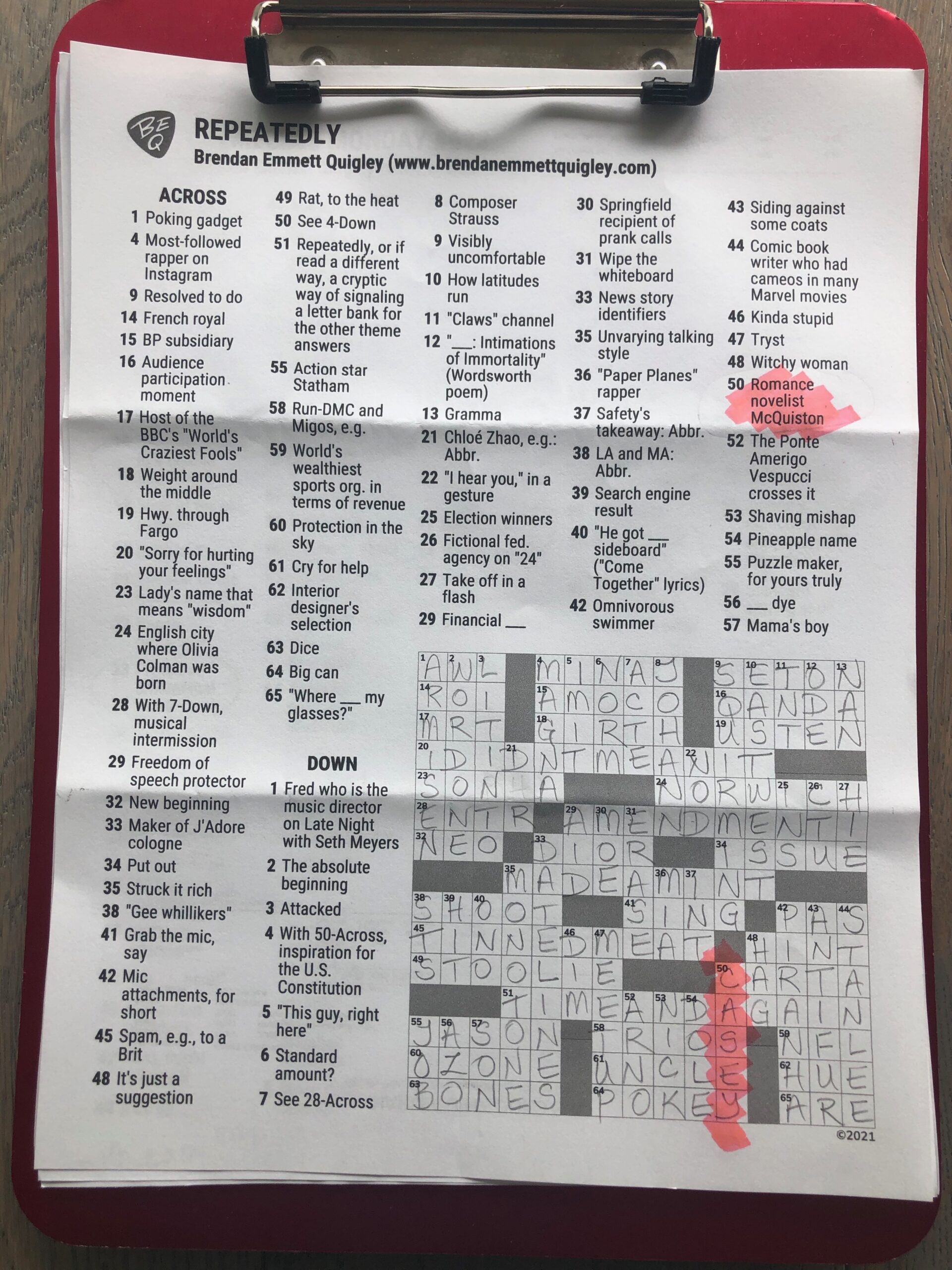 Crossword Clue Envy I Suffer From It Julie Tetel Andresen Julie Tetel Andresen