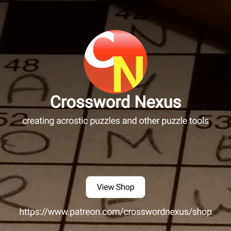 Crossword Nexus Creating Acrostic Puzzles And Other Puzzle Tools Patreon