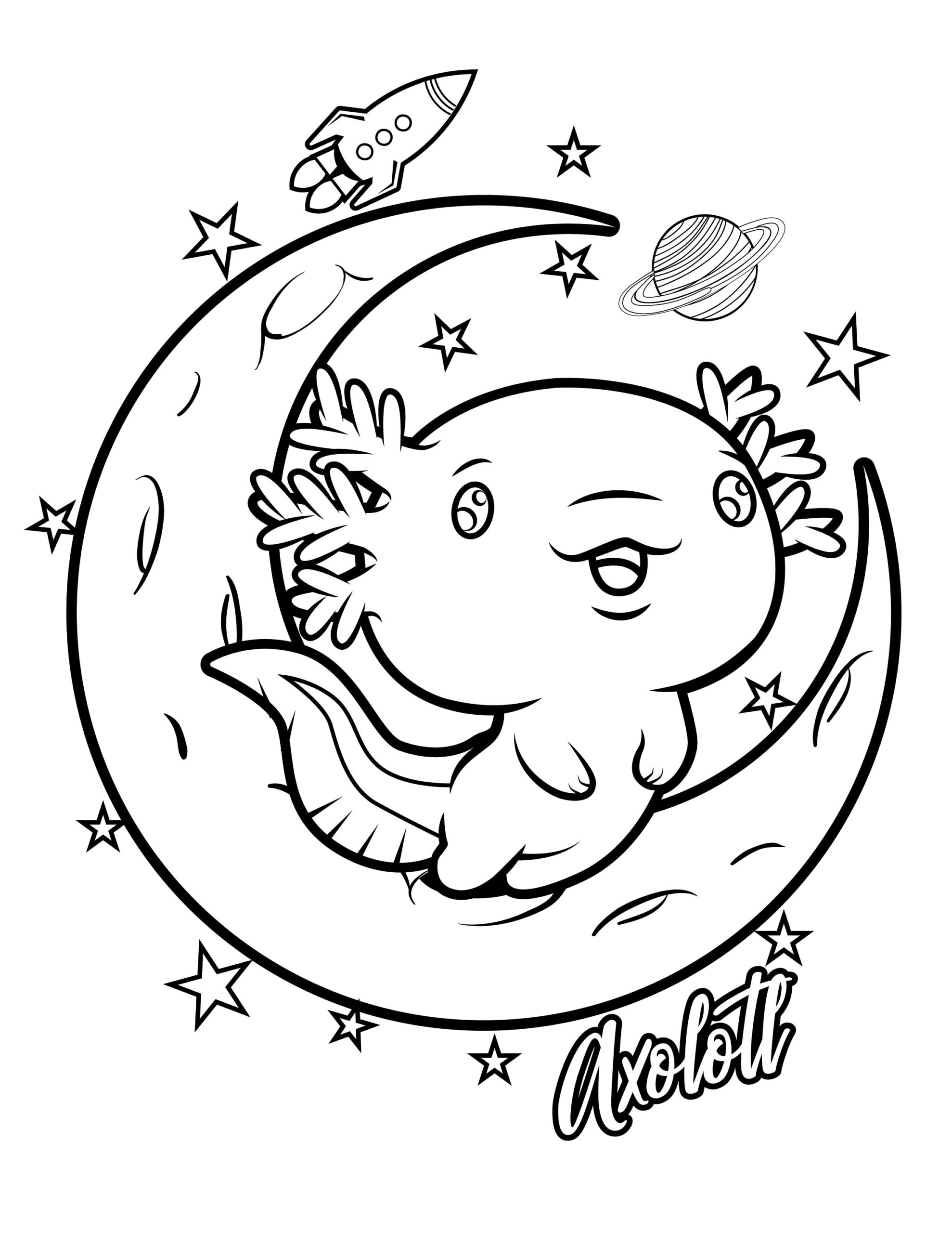 axolotl coloring page