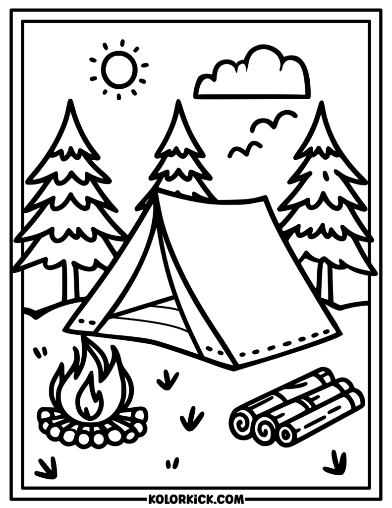 Cute Camping Coloring Pages 100 Free Printable PDFs  Cute Camping Coloring Pages 100 Free Printable PDFs