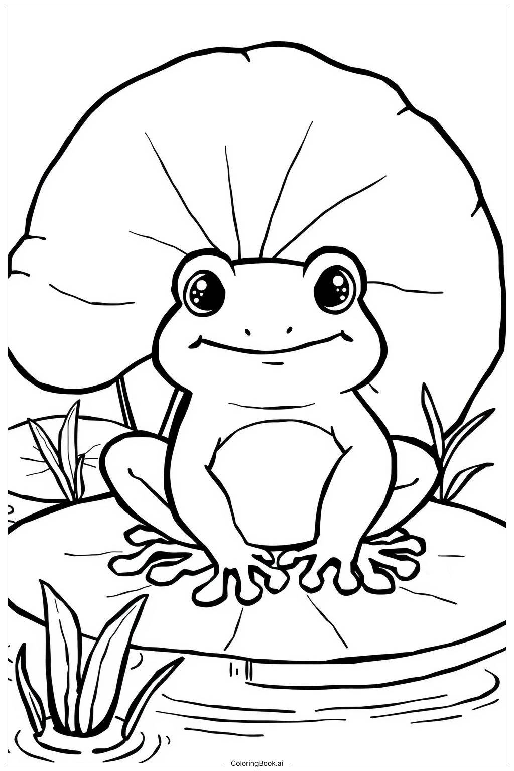 Cute Kawaii Frog Coloring Page Free PDF PNG Printable  Cute Kawaii Frog Coloring Page Free PDF PNG Printable