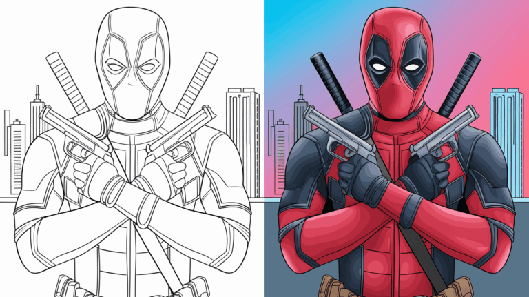 Deadpool Coloring Pages Free Printable PDFs 