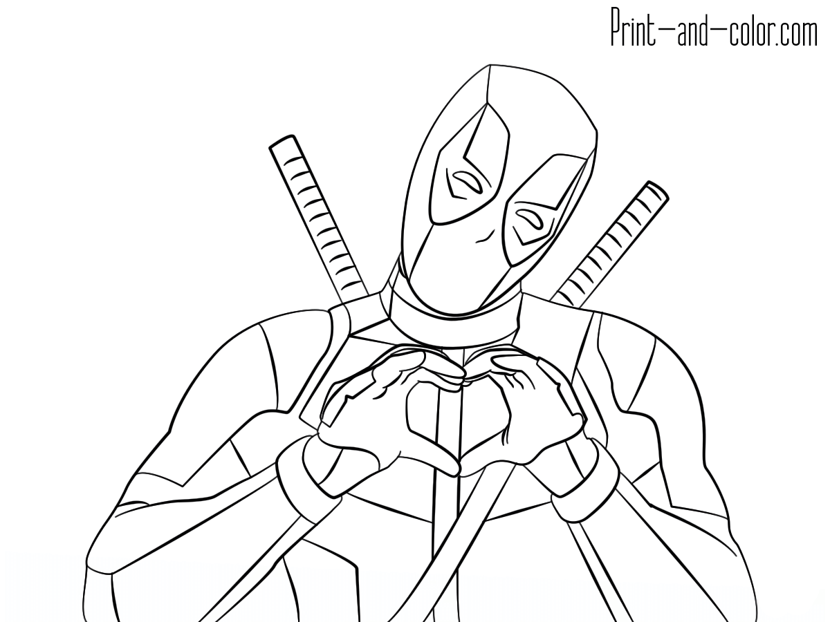 Deadpool Coloring Pages Print And Color Deadpool Coloring Pages Print And Color