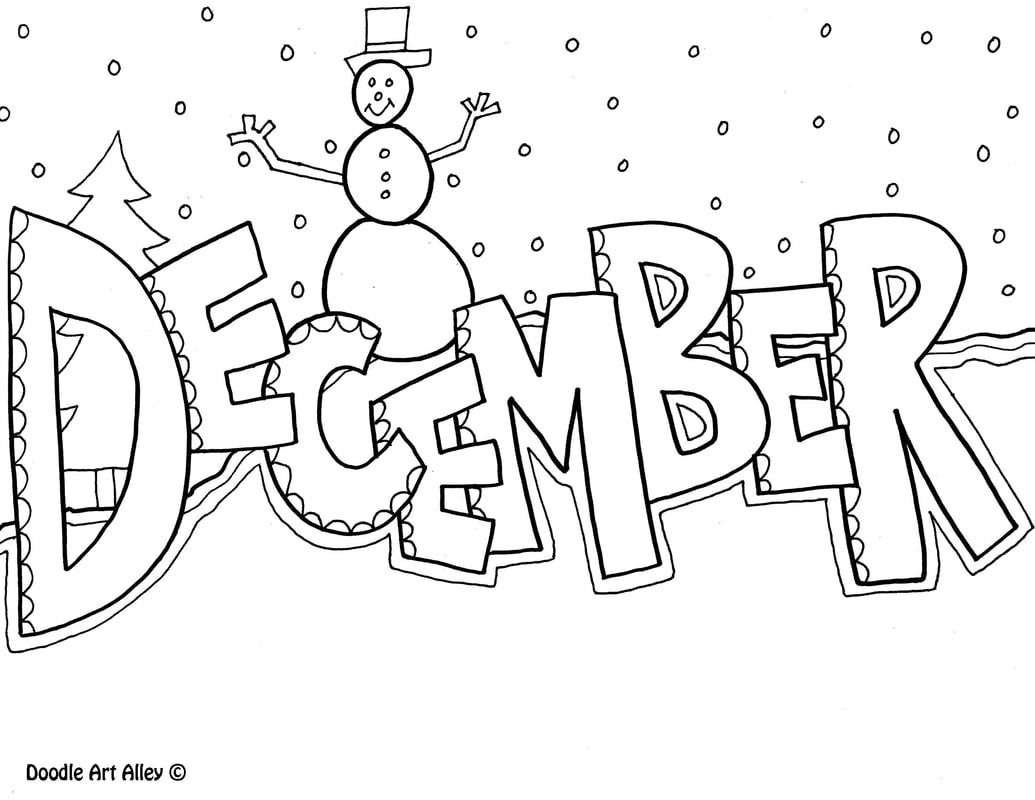 December Coloring Pages DOODLE ART ALLEY
