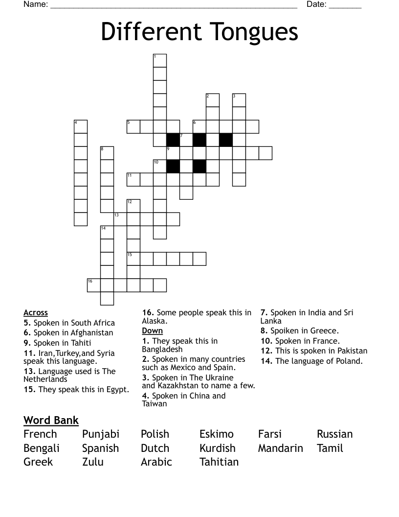 pakistani language crossword clue
