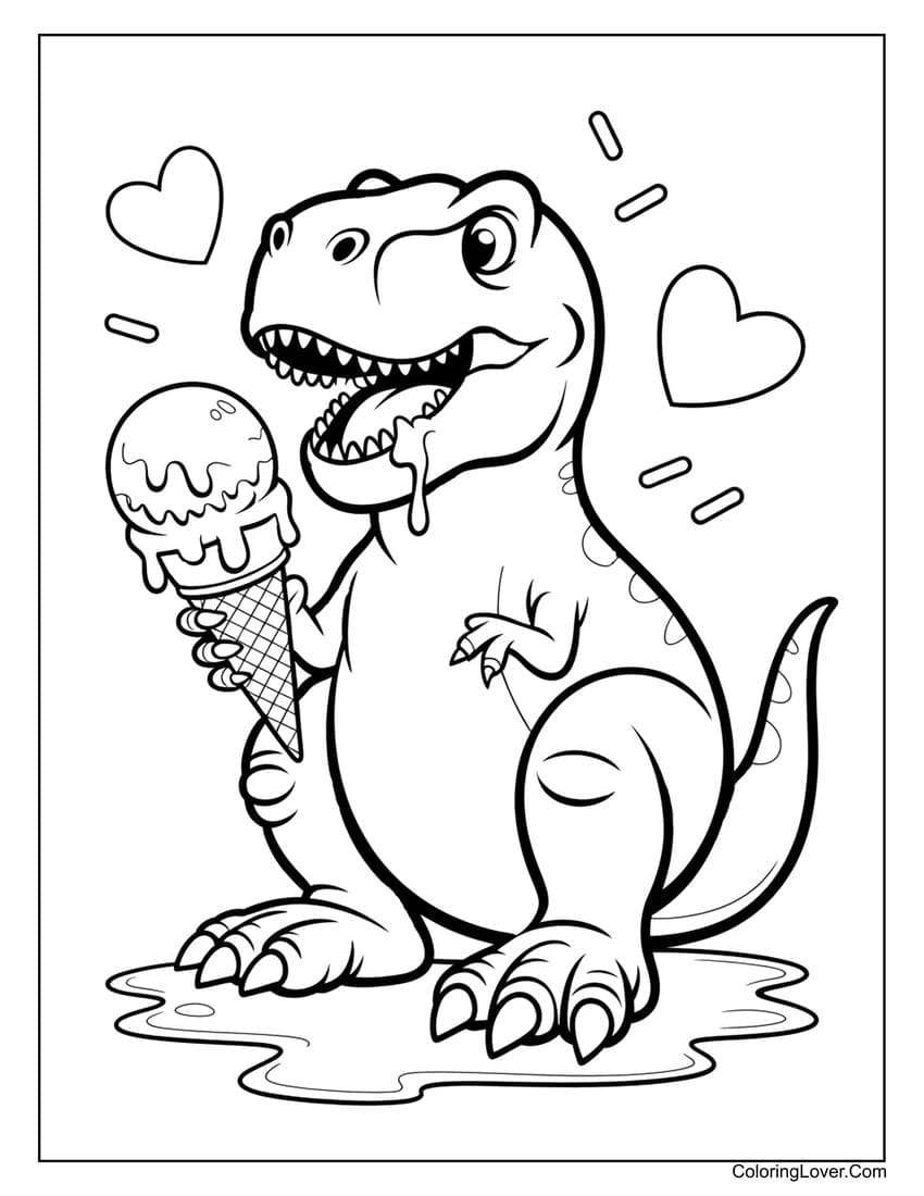t rex coloring page