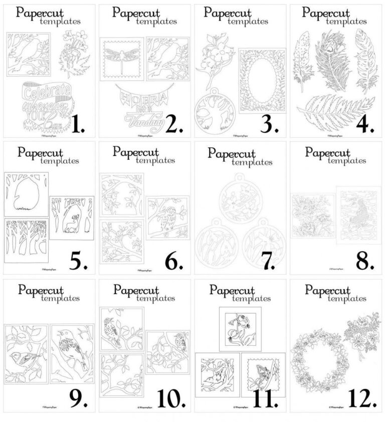 DIY Paper Cut Templates ENG