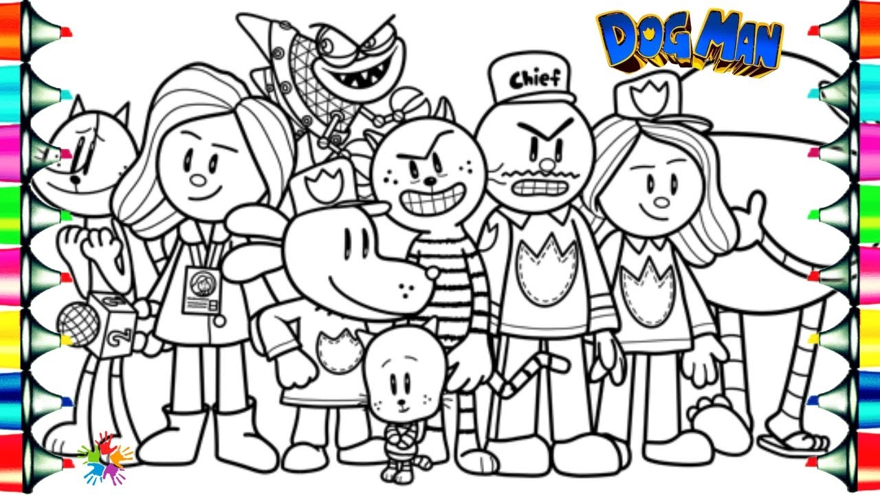 dog man coloring pages
