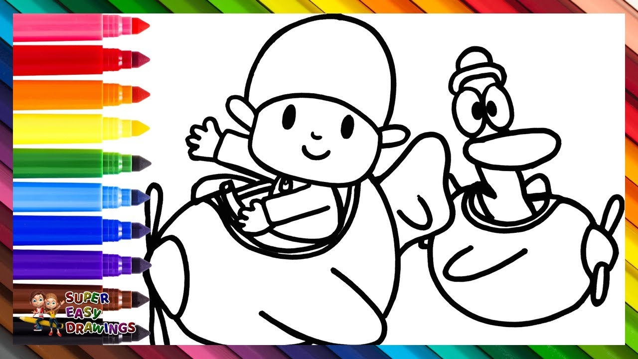Draw And Color Pocoyo And Pato In Airplanes Drawings For Kids YouTube Draw And Color Pocoyo And Pato In Airplanes Drawings For Kids YouTube