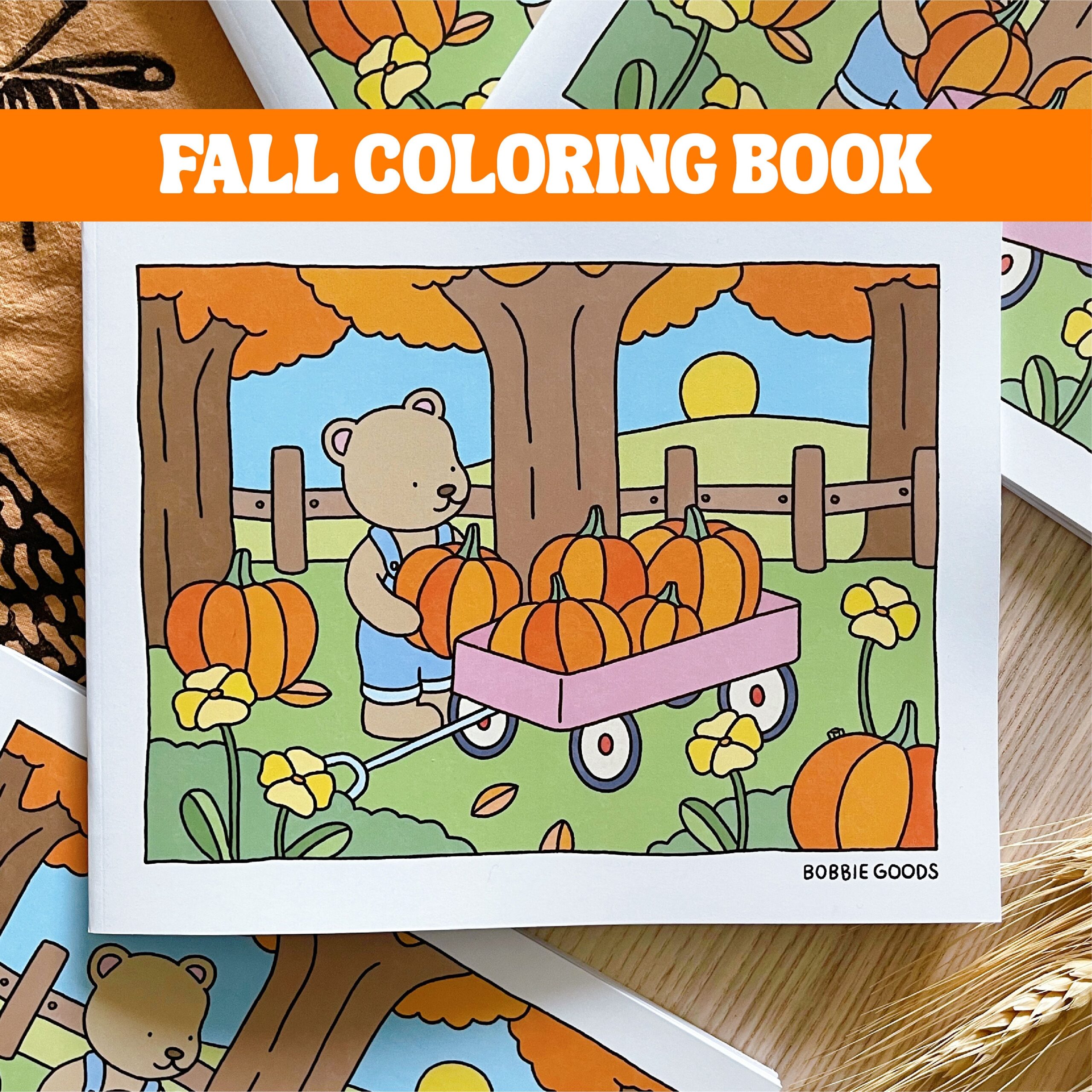 Fall Coloring Book By Bobbie Goods Etsy