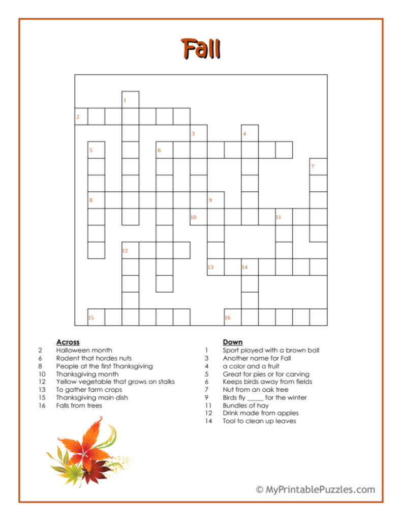 free themed crossword puzzles