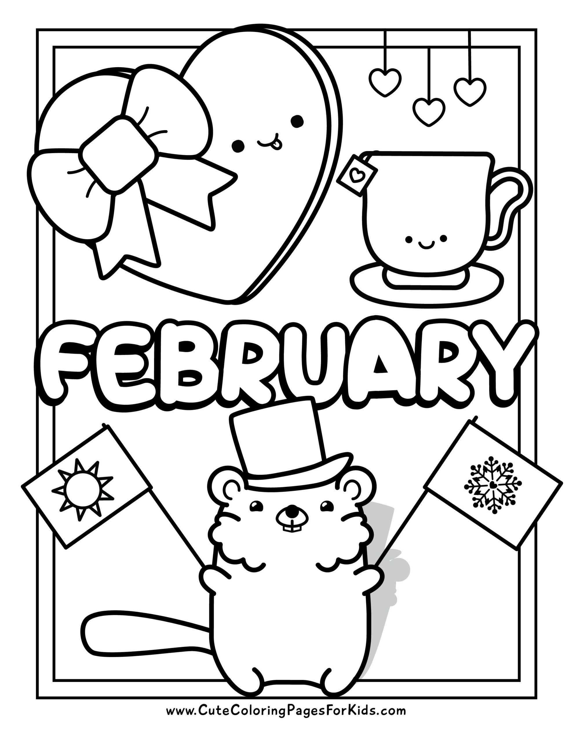 February Coloring Pages Cute Coloring Pages For Kids February Coloring Pages Cute Coloring Pages For Kids