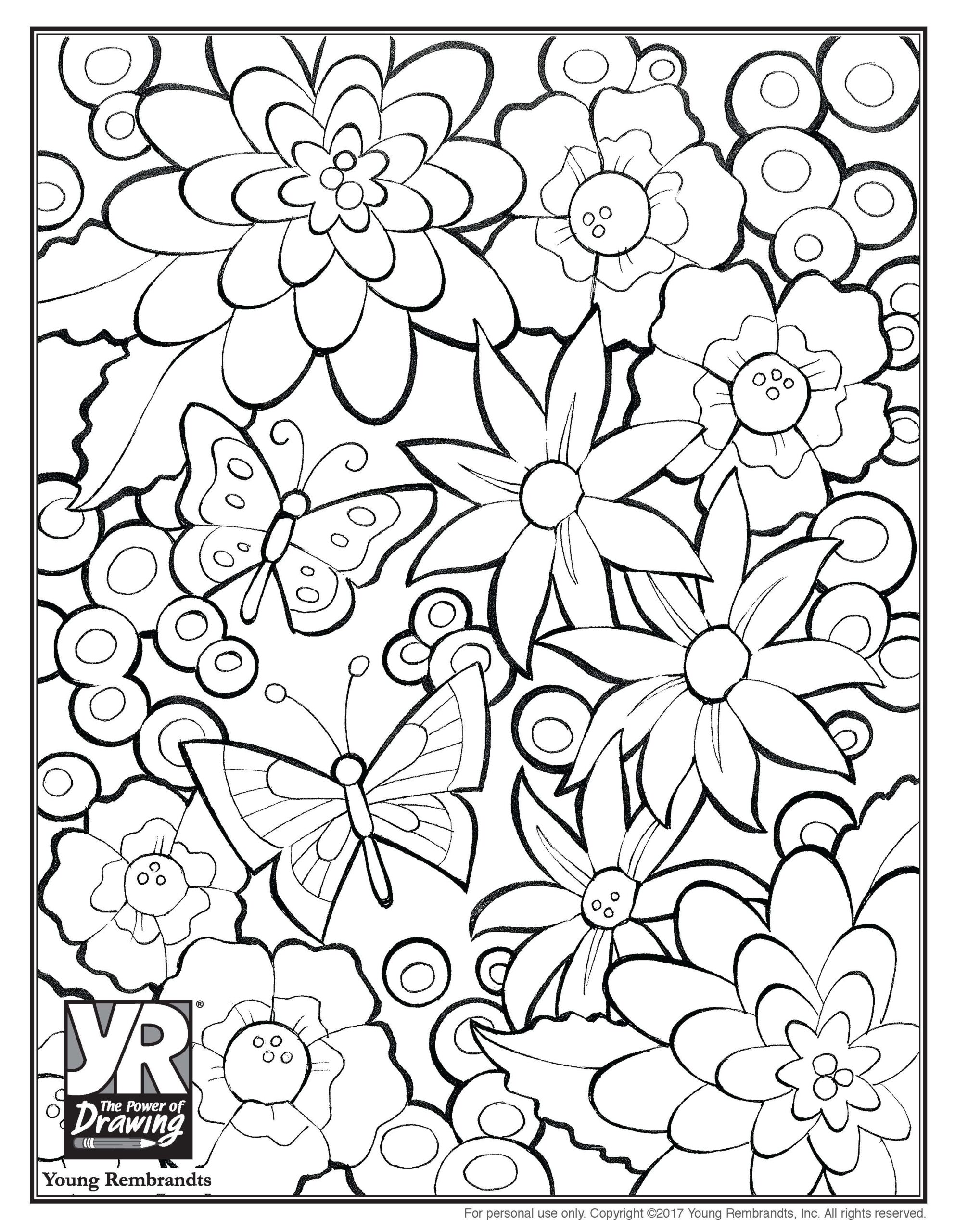 Flowers Coloring Page Young Rembrandts Shop Flowers Coloring Page Young Rembrandts Shop