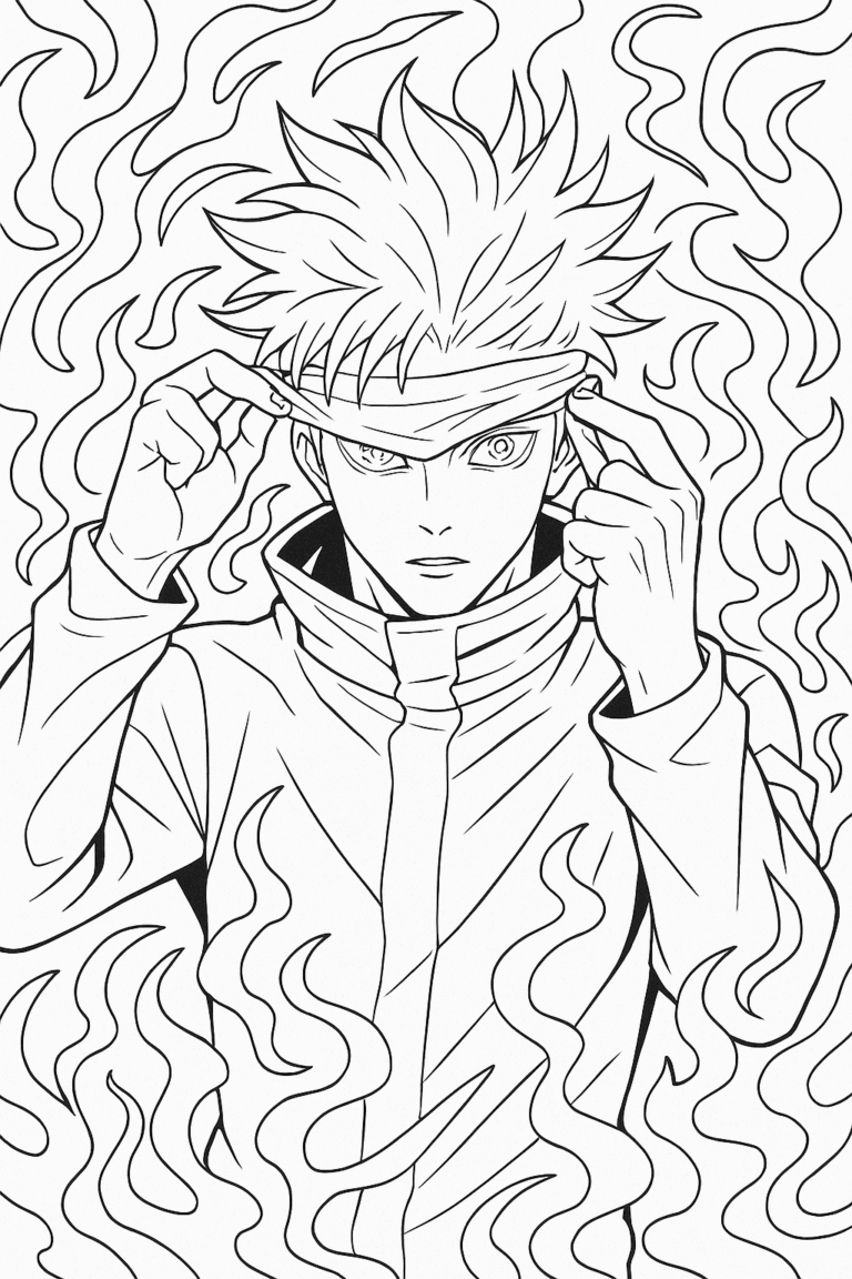 Free Gojo Coloring Pages Generator 13 Gojo Coloring Pages To Download