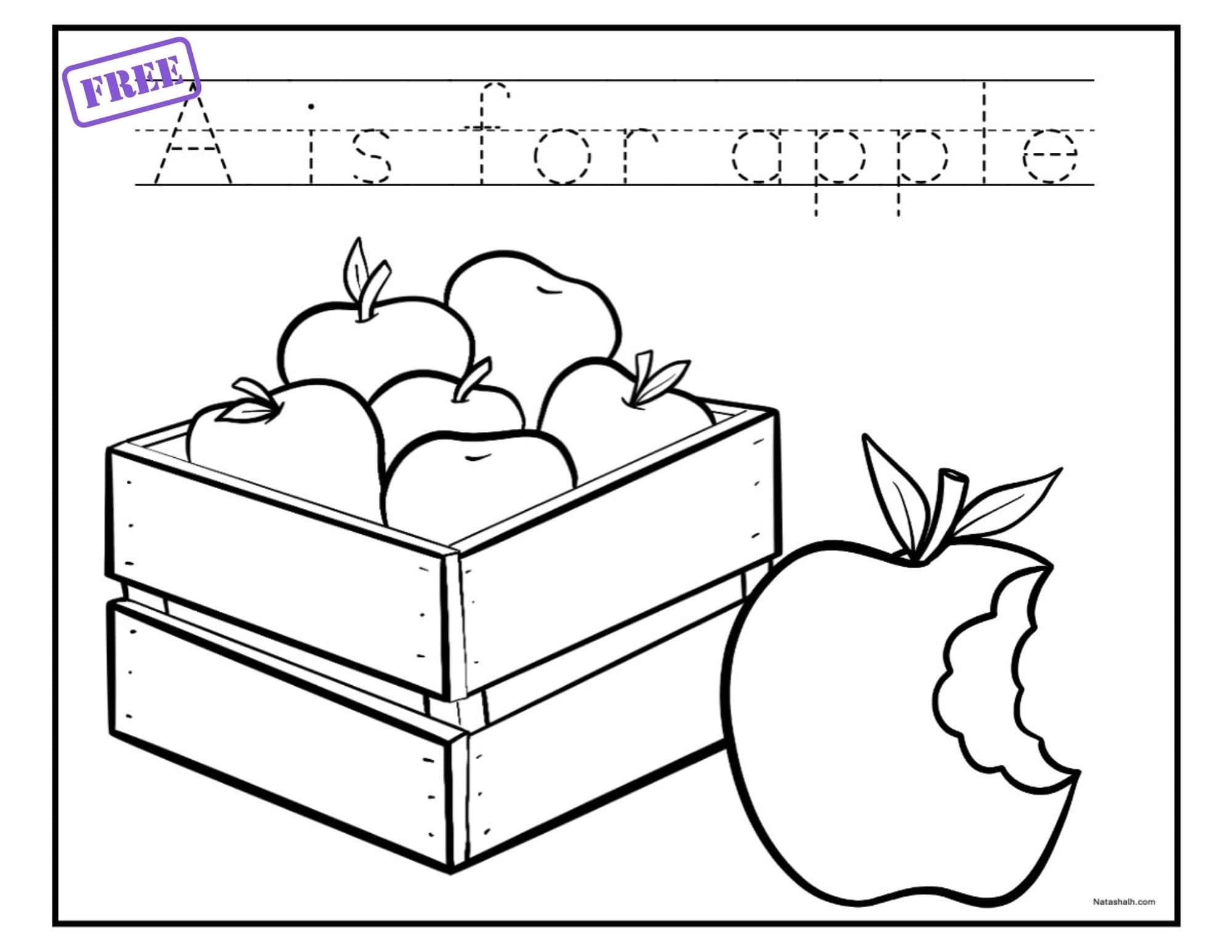 apple coloring page