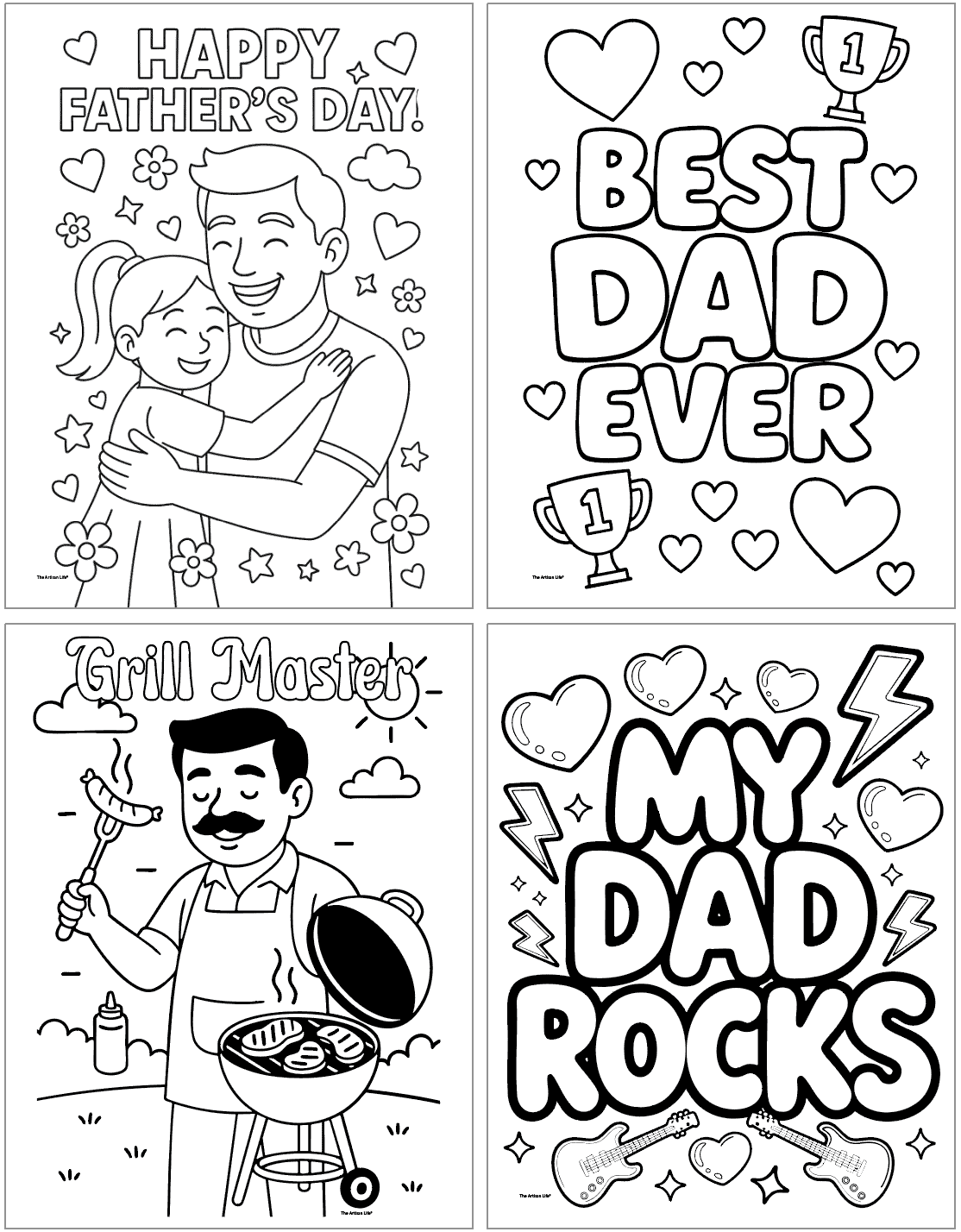 Free Printable Bold And Easy Father s Day Coloring Pages The Artisan Life