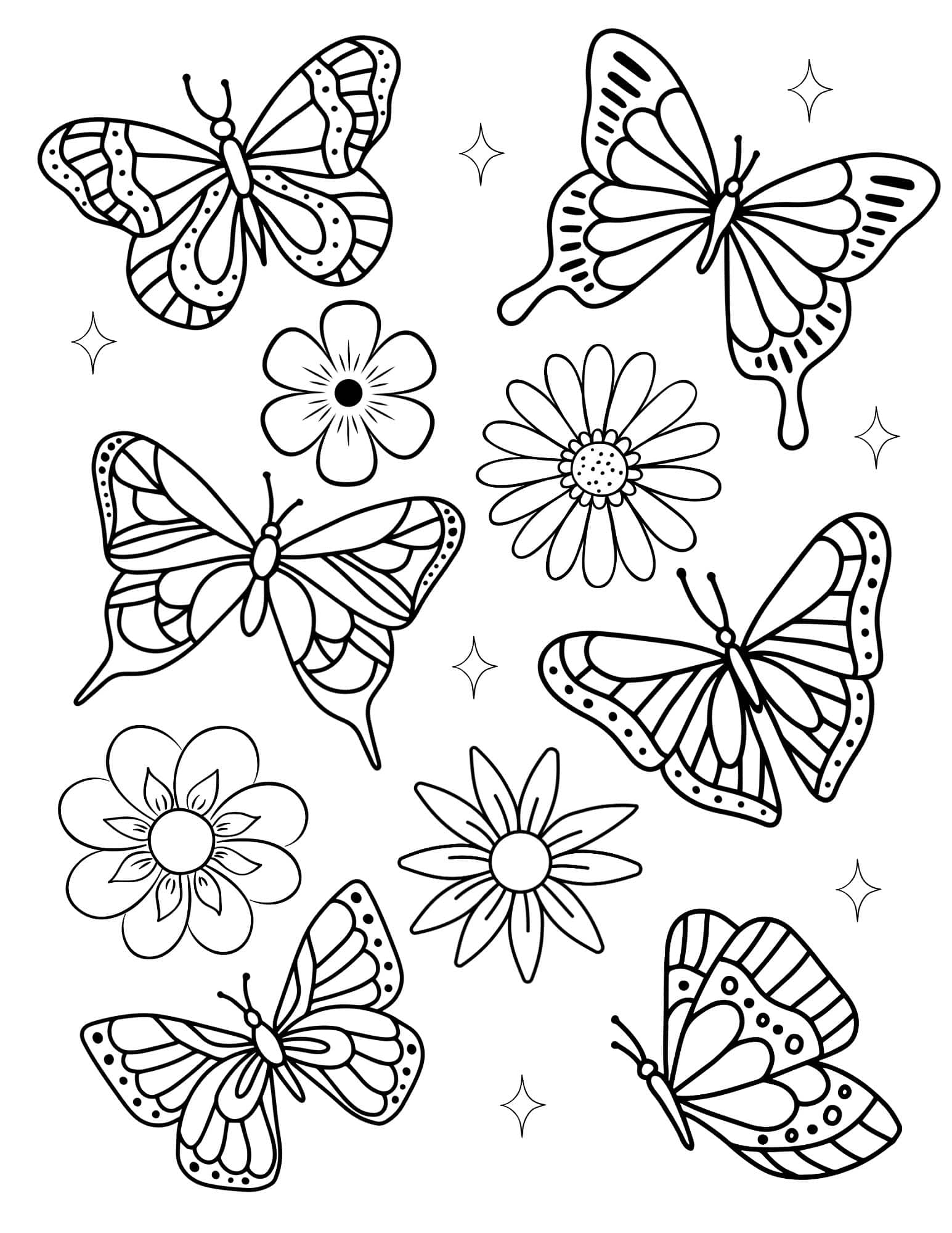 Free Simple Butterfly Coloring Pages Little Moon Free Simple Butterfly Coloring Pages Little Moon