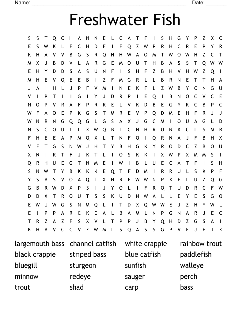 Freshwater Fish In The U S Crossword WordMint