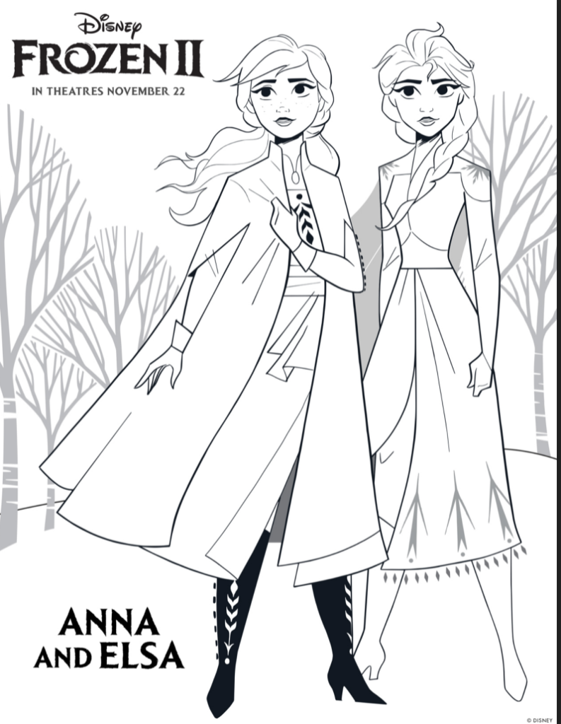 elsa anna coloring pages