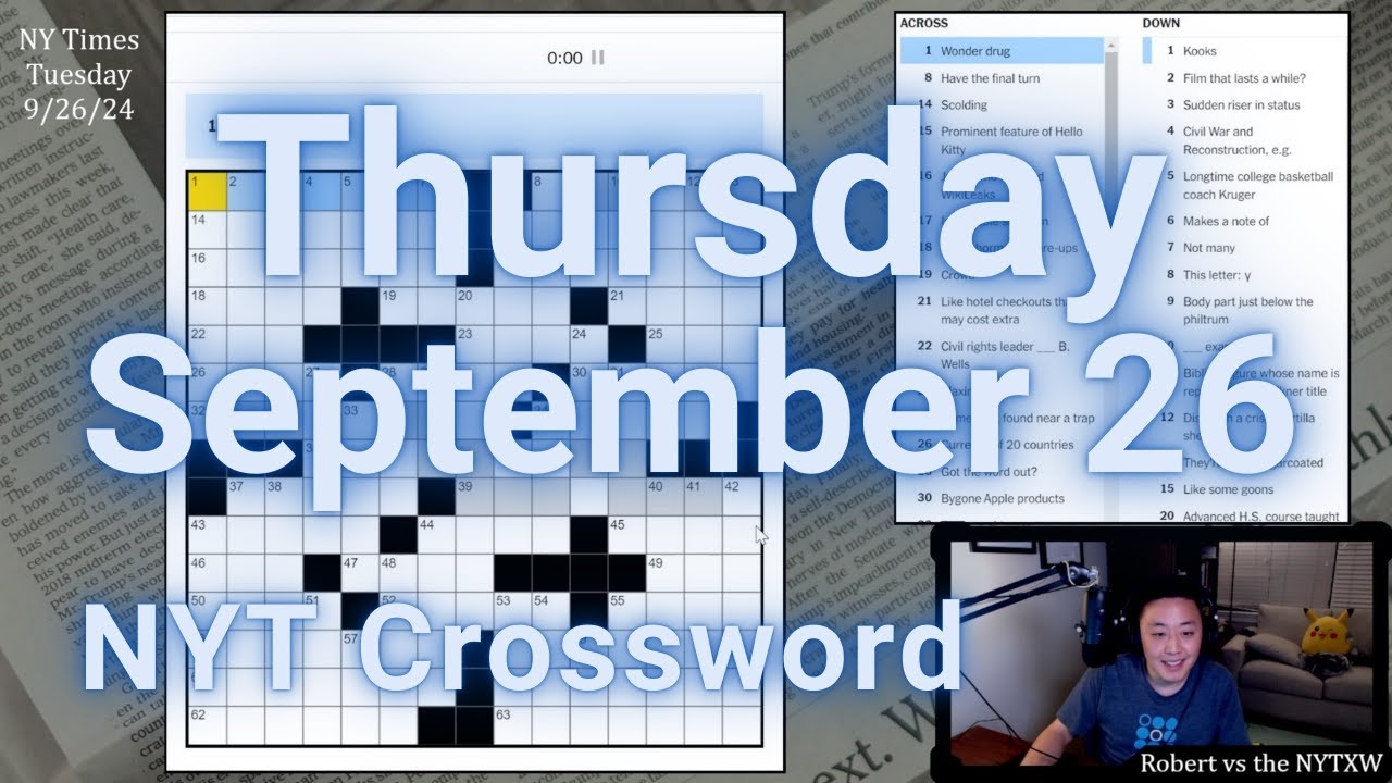 Fun Little Trick 0 13 4 33 Thursday 9 26 24 New York Times Crossword YouTube