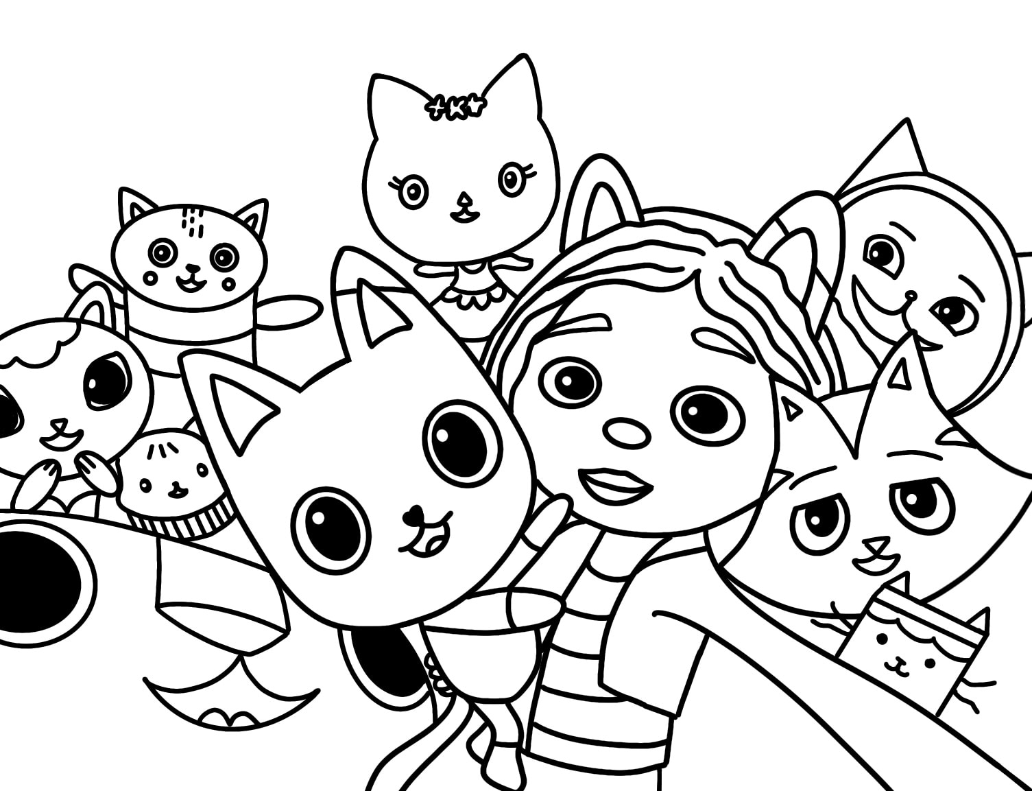 gabby's dollhouse coloring pages
