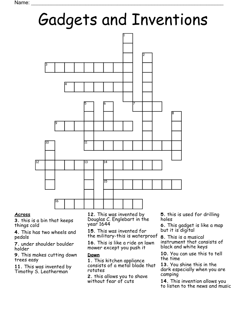 kitchen gadget crossword clue