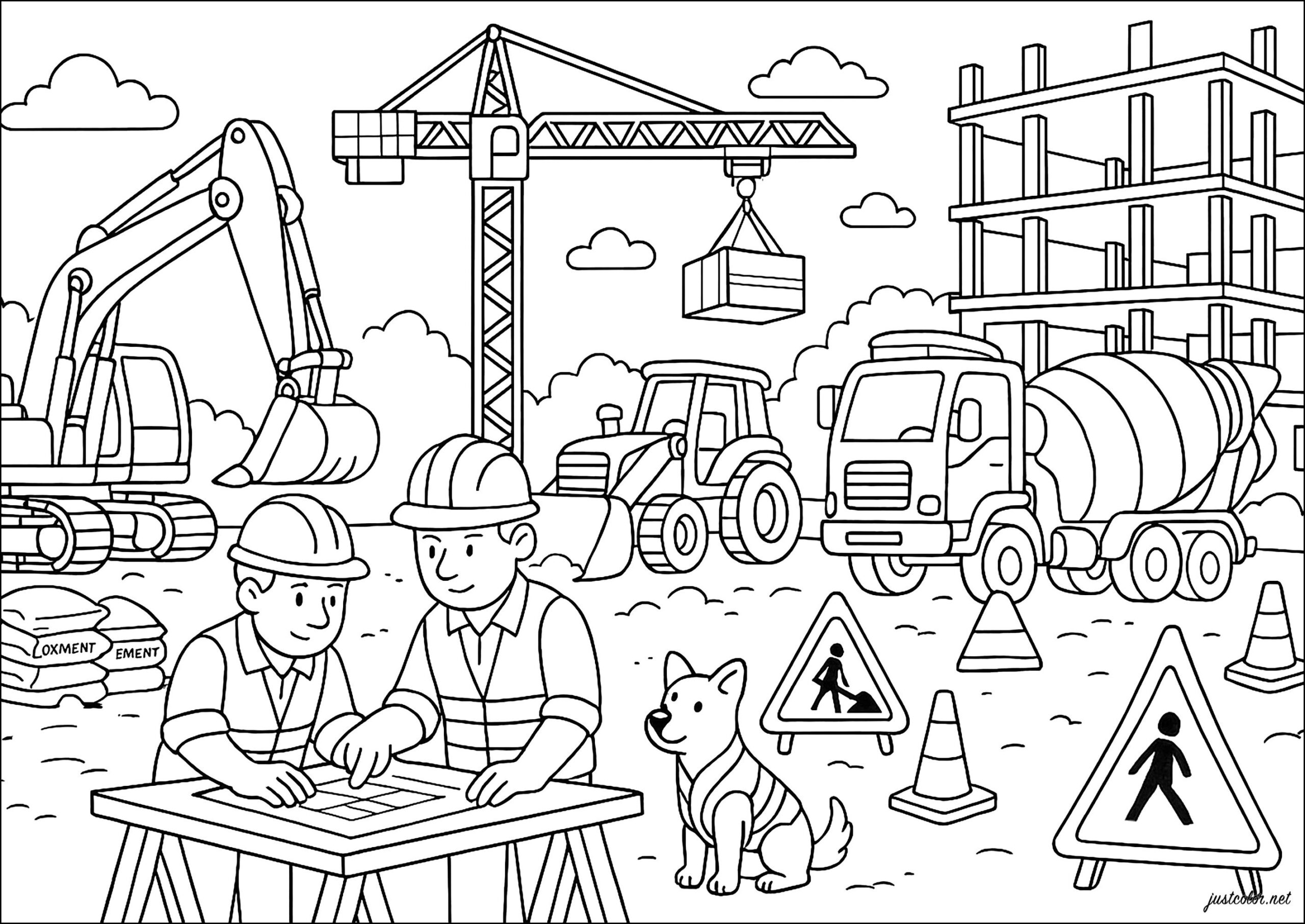 Gigantic Construction Site Construction And Site Works Coloring Pages Gigantic Construction Site Construction And Site Works Coloring Pages