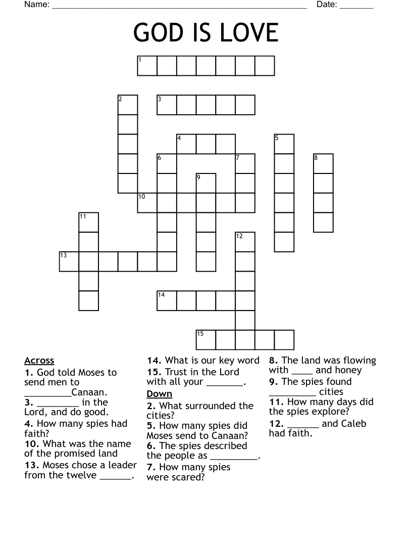 GOD IS LOVE Crossword WordMint
