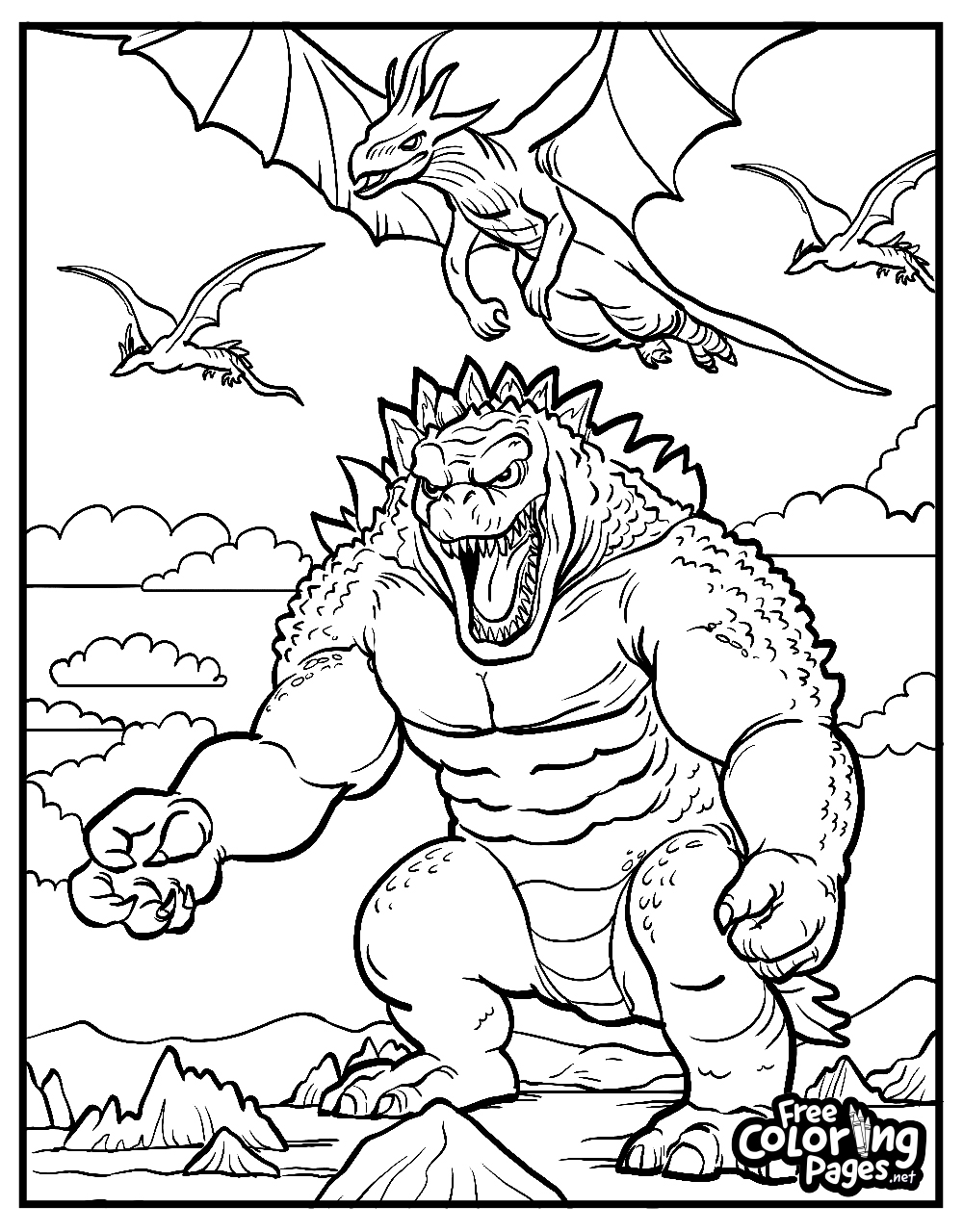godzilla coloring page godzilla coloring page