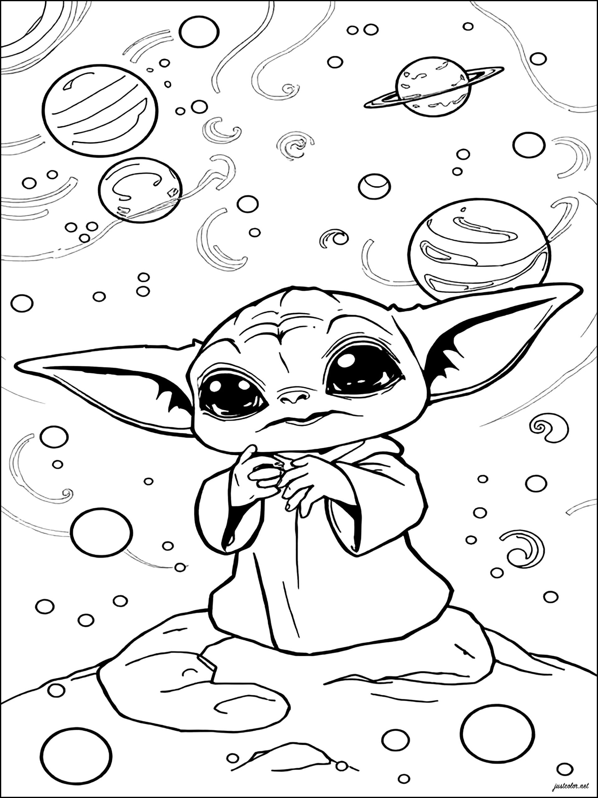 Grogu Aka Baby Yoda In Space Star Wars Coloring Pages Grogu Aka Baby Yoda In Space Star Wars Coloring Pages