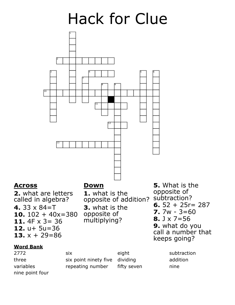 Hack For Clue Crossword WordMint