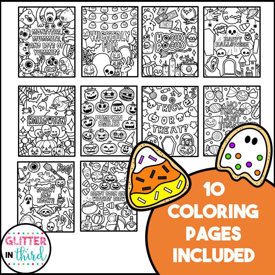 Halloween Coloring Pages Sheets Glitter In Third Halloween Coloring Pages Sheets Glitter In Third