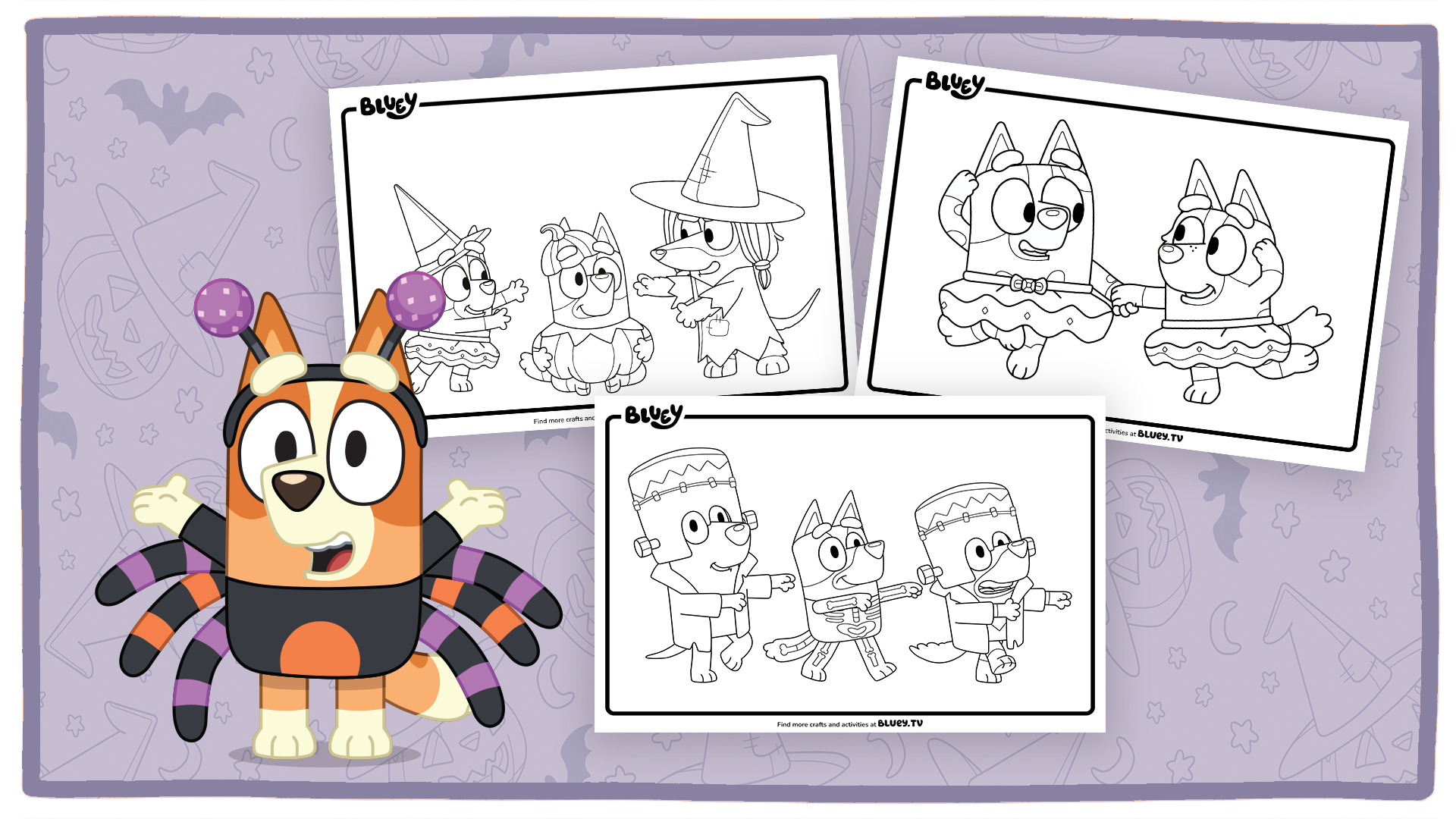 bluey halloween coloring pages bluey halloween coloring pages