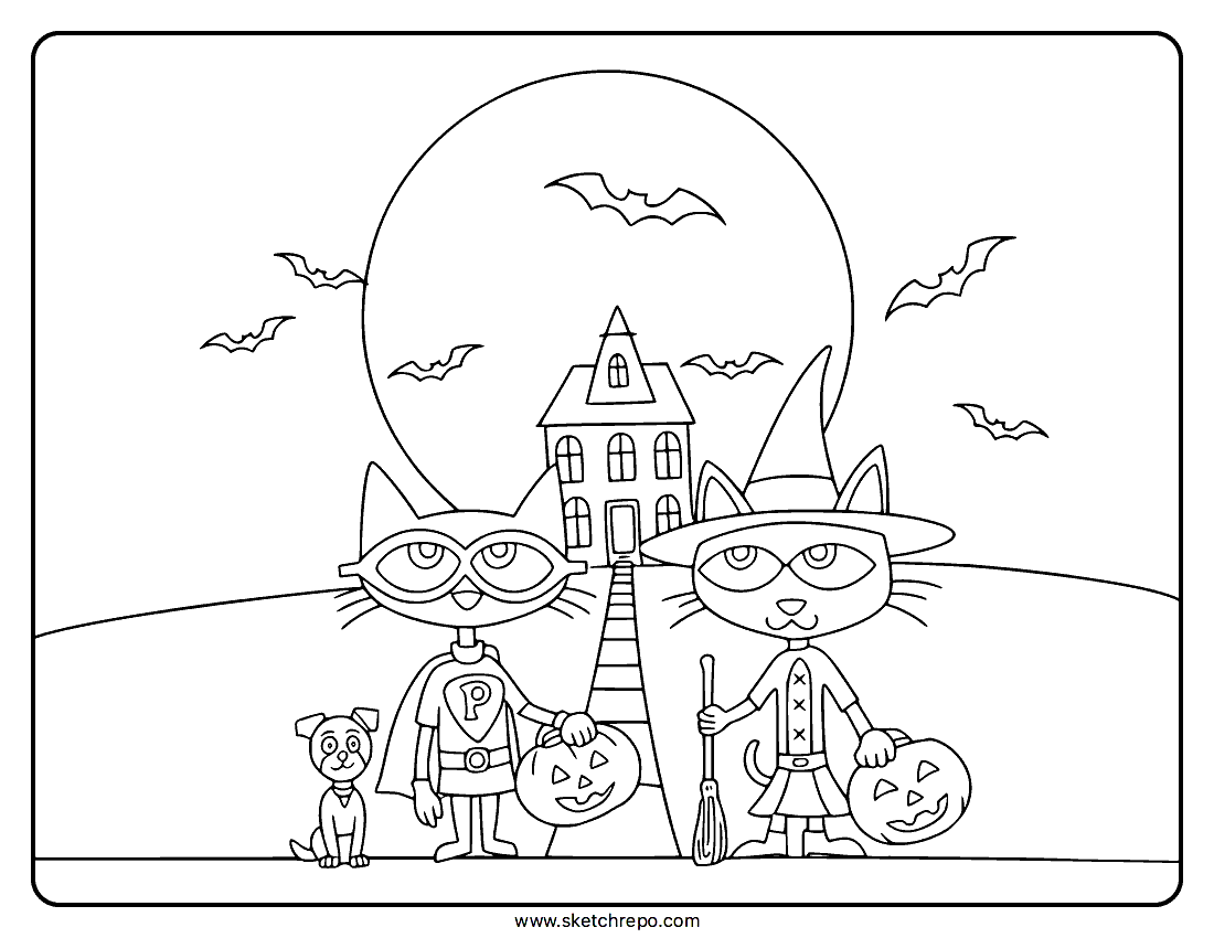 pete the cat coloring page