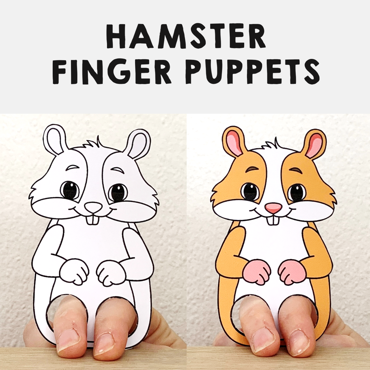 Hamster Finger Puppet Printable Pet Animal Coloring Paper Craft Activity Kids Made By Teachers