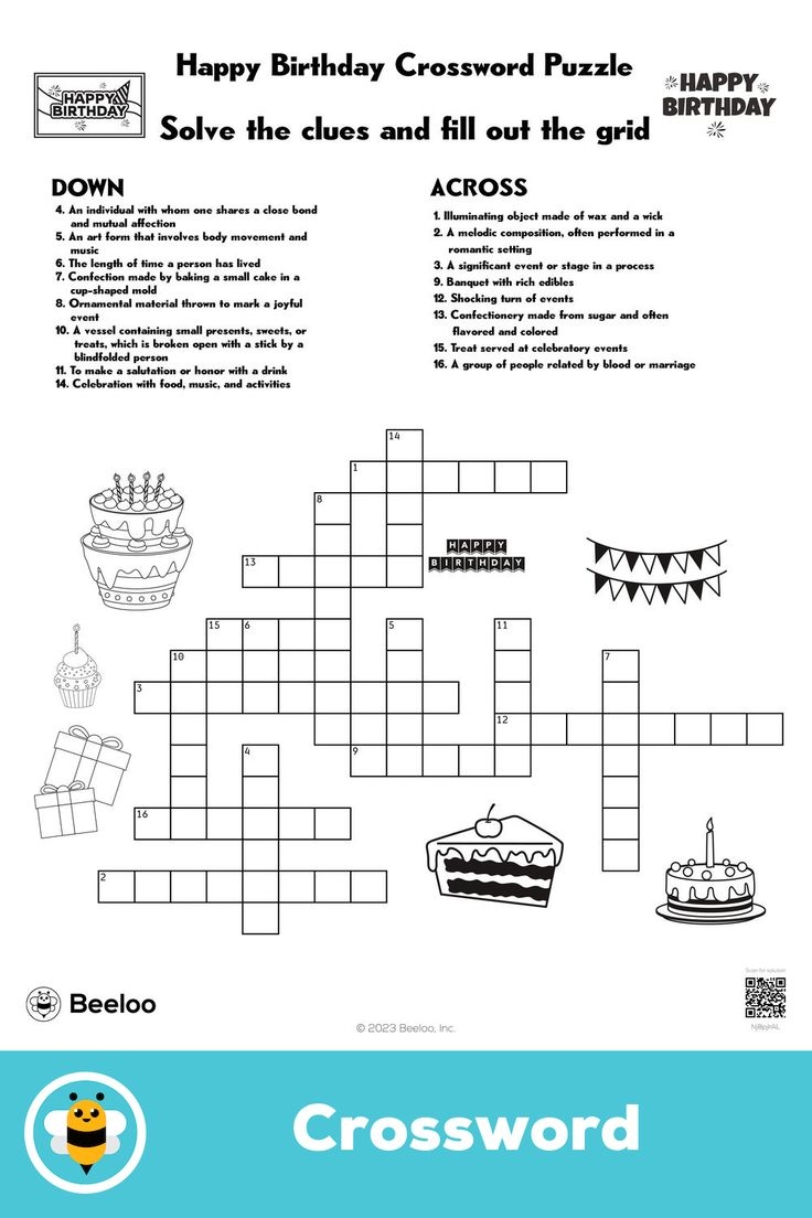 Happy Birthday Crossword Puzzle