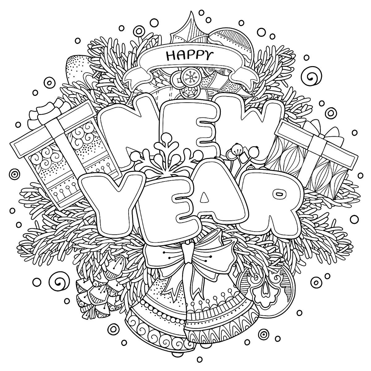 Happy New Year 2025 Free Coloring Pages For Kids To Welcome The New Year Printables 30Seconds Mom