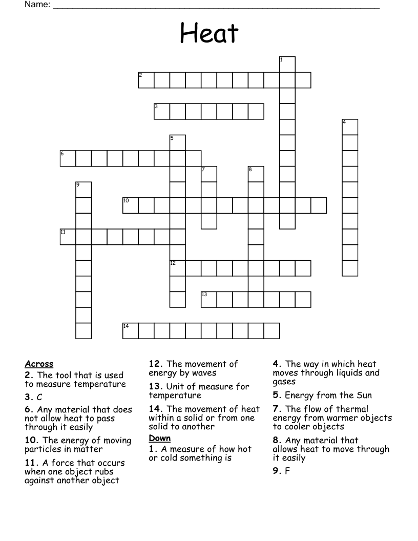 Heat Crossword WordMint