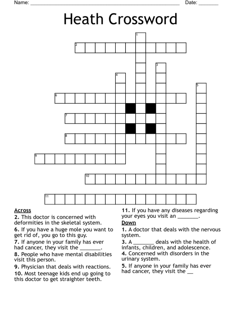 Heath Crossword WordMint