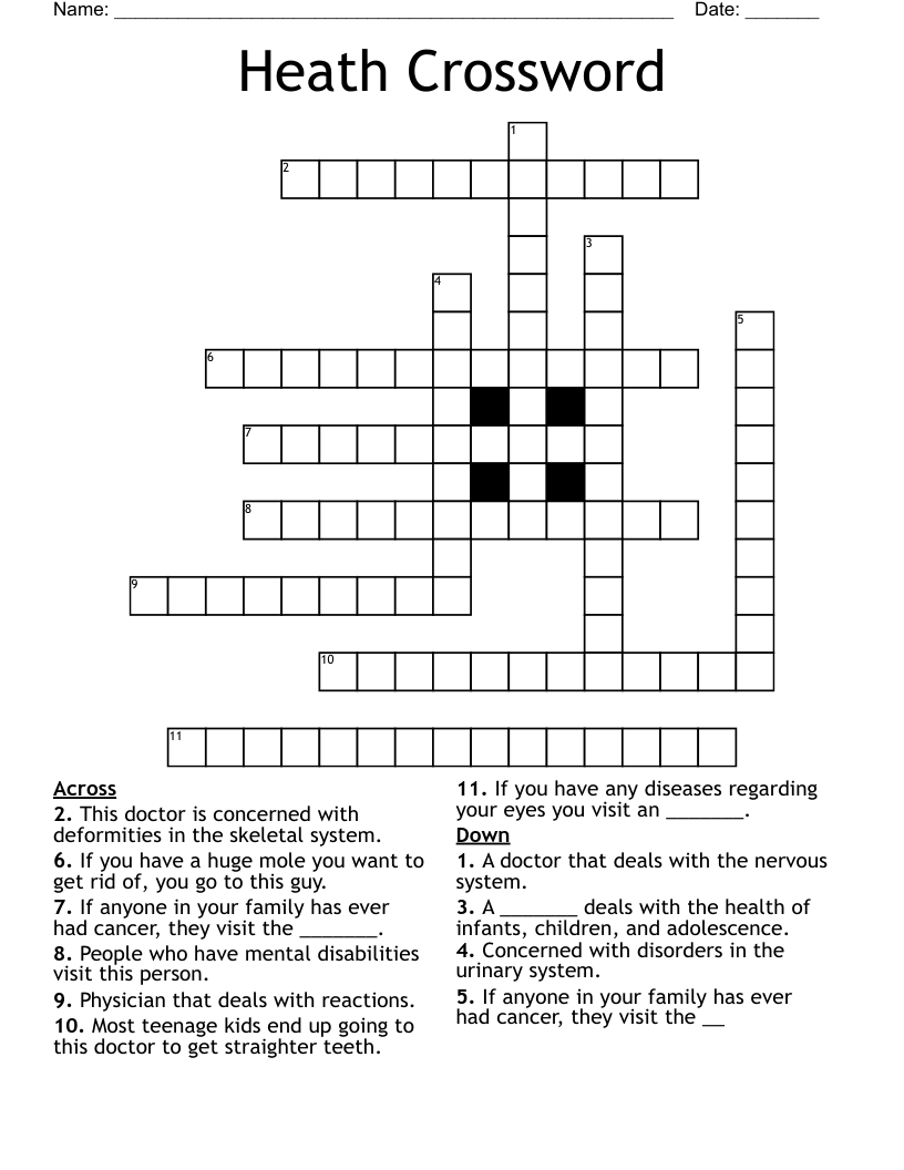 Heath Crossword WordMint
