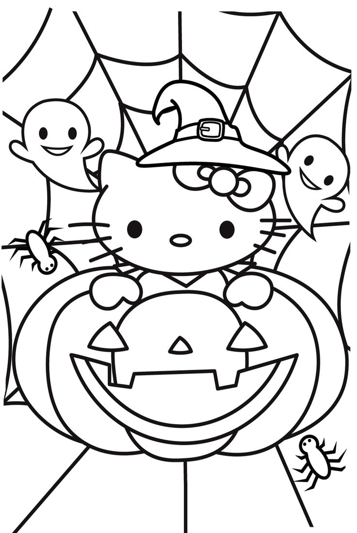 halloween hello kitty coloring pages