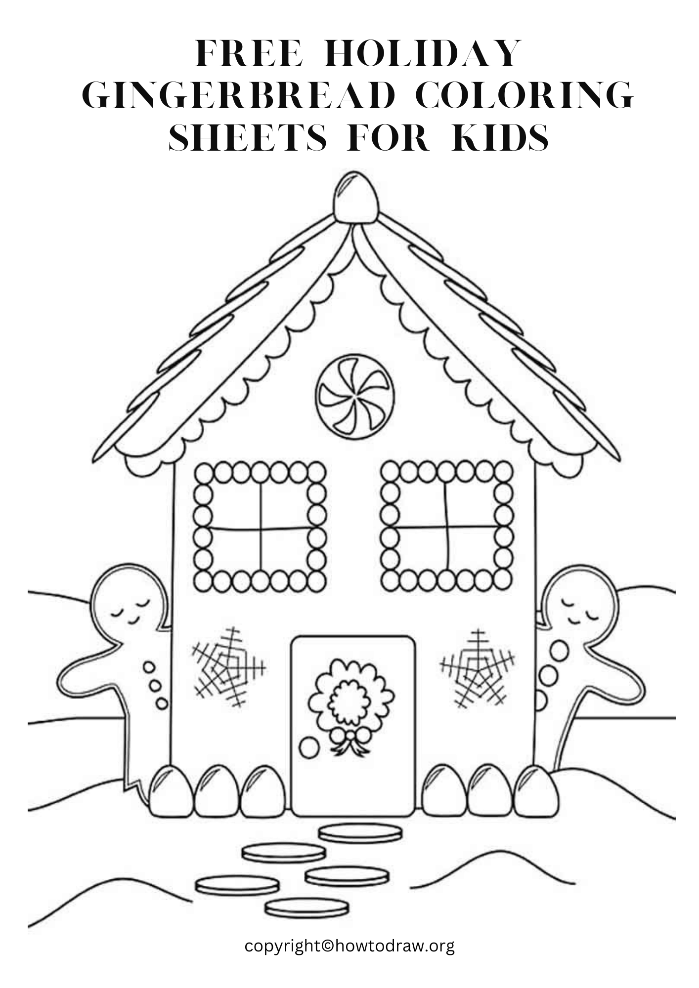Holiday Gingerbread Coloring Page For Kids Free Printable  Holiday Gingerbread Coloring Page For Kids Free Printable