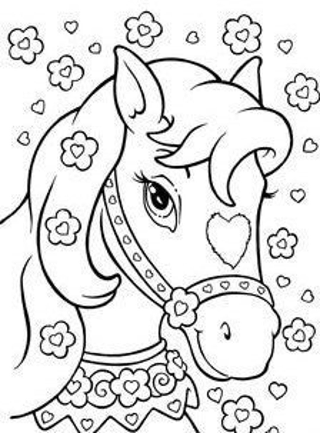 Horse Coloring Page Etsy