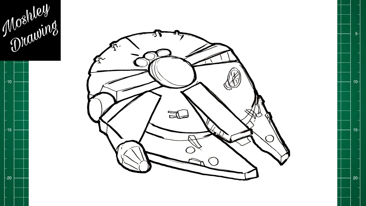 How To Draw Millennium Falcon Star Wars Spaceship YouTube How To Draw Millennium Falcon Star Wars Spaceship YouTube