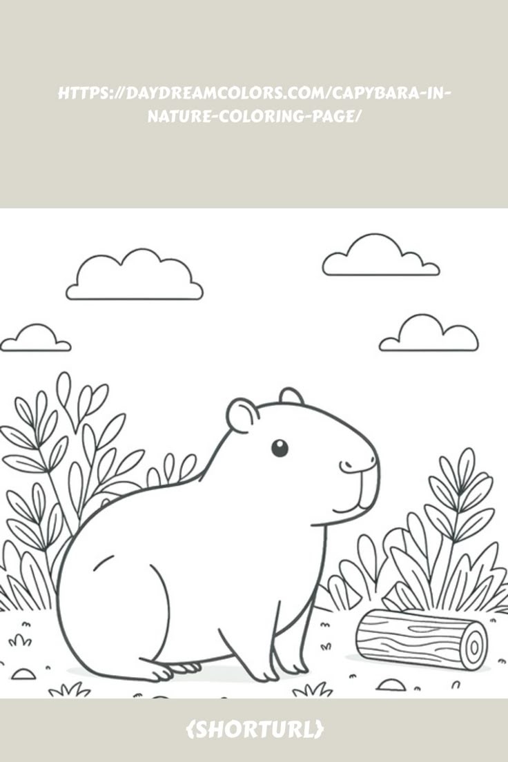 Https daydreamcolors capybara in nature coloring page  Https daydreamcolors capybara in nature coloring page