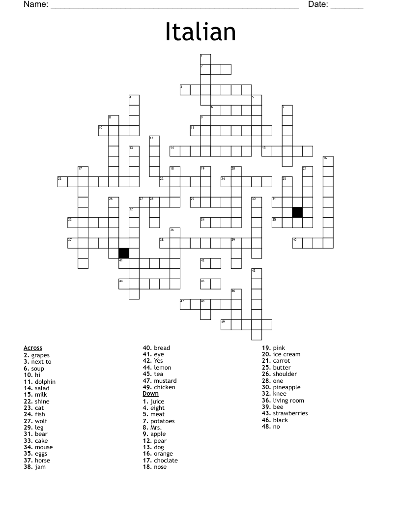 Italian Crossword WordMint
