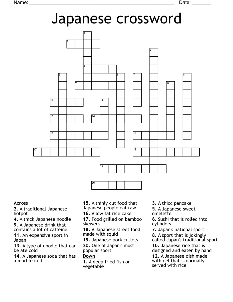grilled eel dish crossword clue