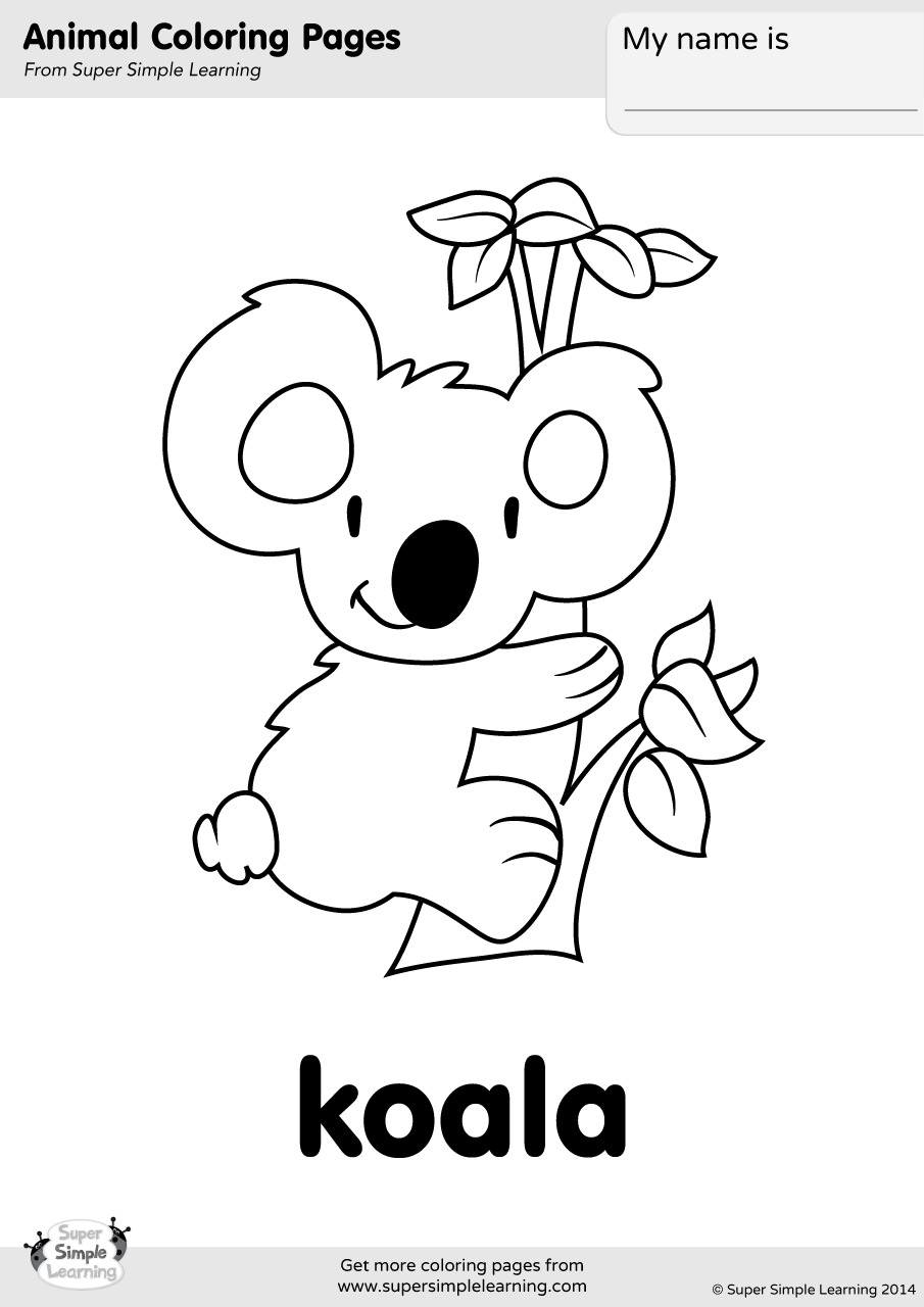 Koala Coloring Page Super Simple Koala Coloring Page Super Simple
